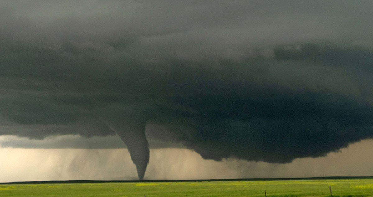 tornado over a Montana field