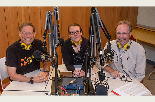 John Bailer, Rosemary Pennington and Richard Campbell n the podcast recording studio 