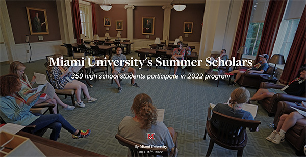 a group of summer scholars students sit in a circle in a formal room