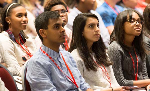 a group of bridges high school program students look ahead
