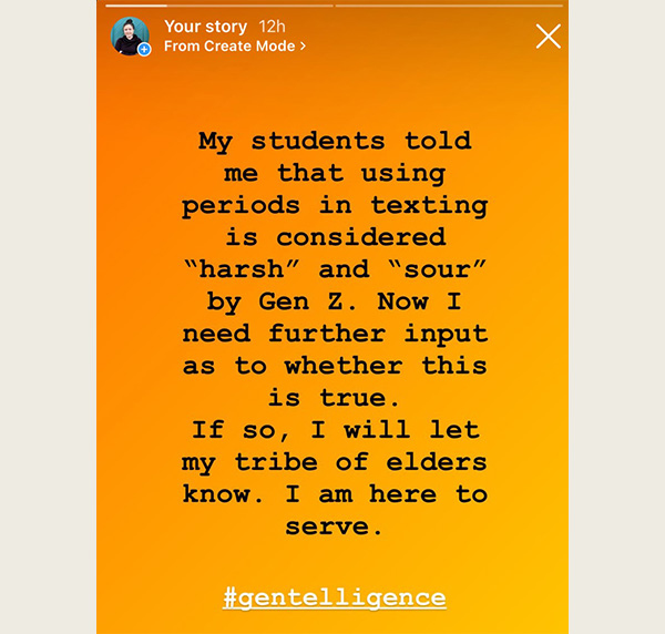 Gentelligence instagram post