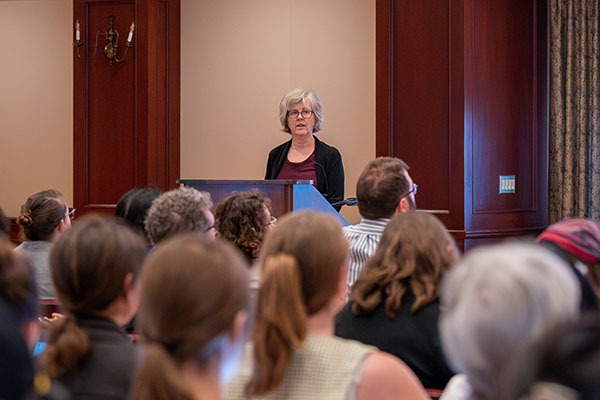 Kristin Hoganson, professor of History at the University of Illinois Urbana-Champagne, was the first speaker for this year's Altman Program.