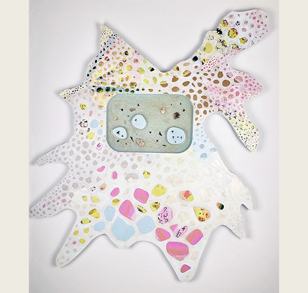 hannah keats painting titles fossil record of pastel colored ameoba like blobs